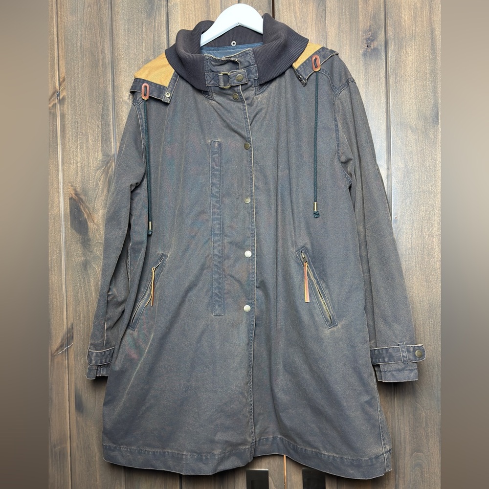 Poetry Utility Ripstop 100% Cotton Vintage Distressed Jacket Removable Hood 18